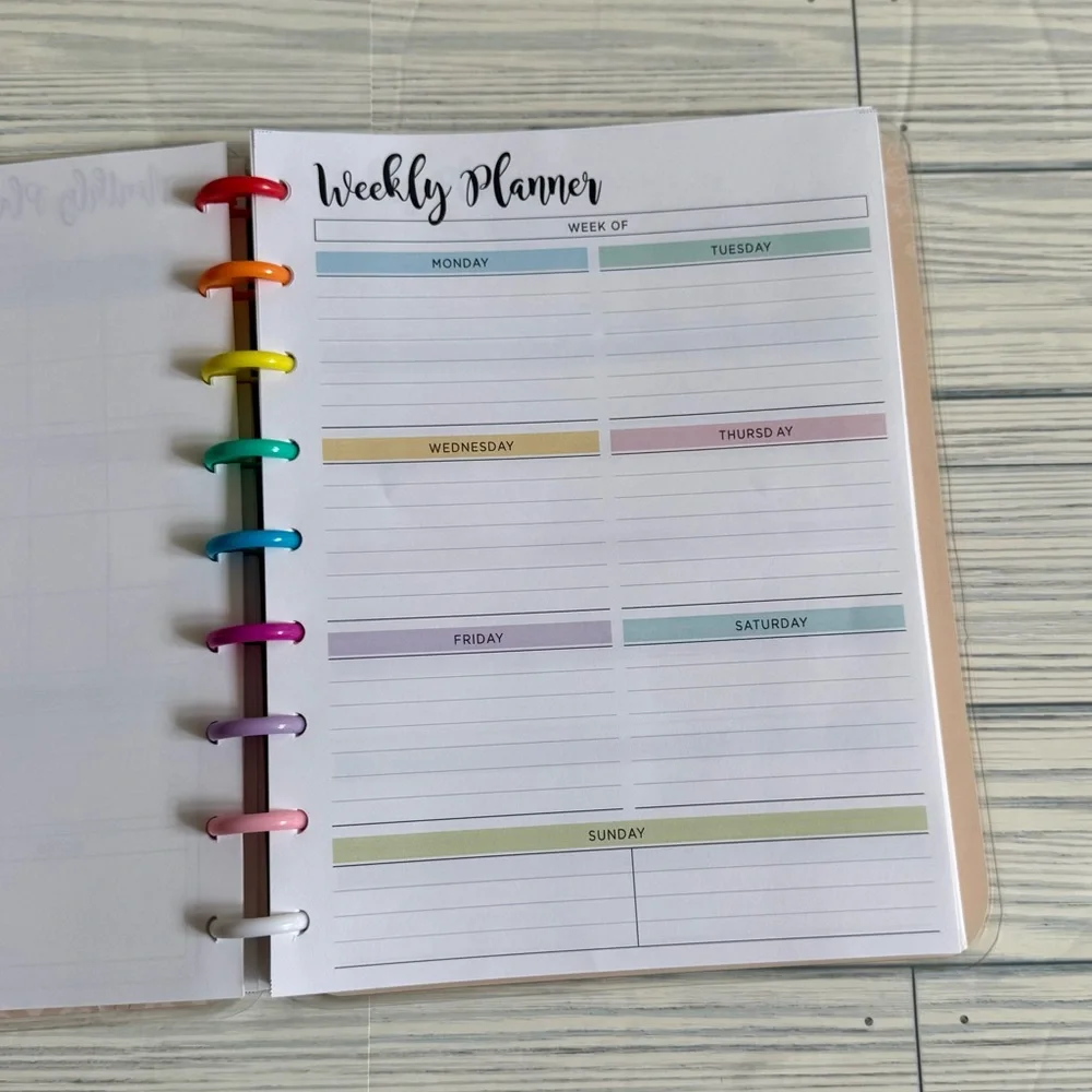 Happy planner classic size 12 months undated floral rose gold